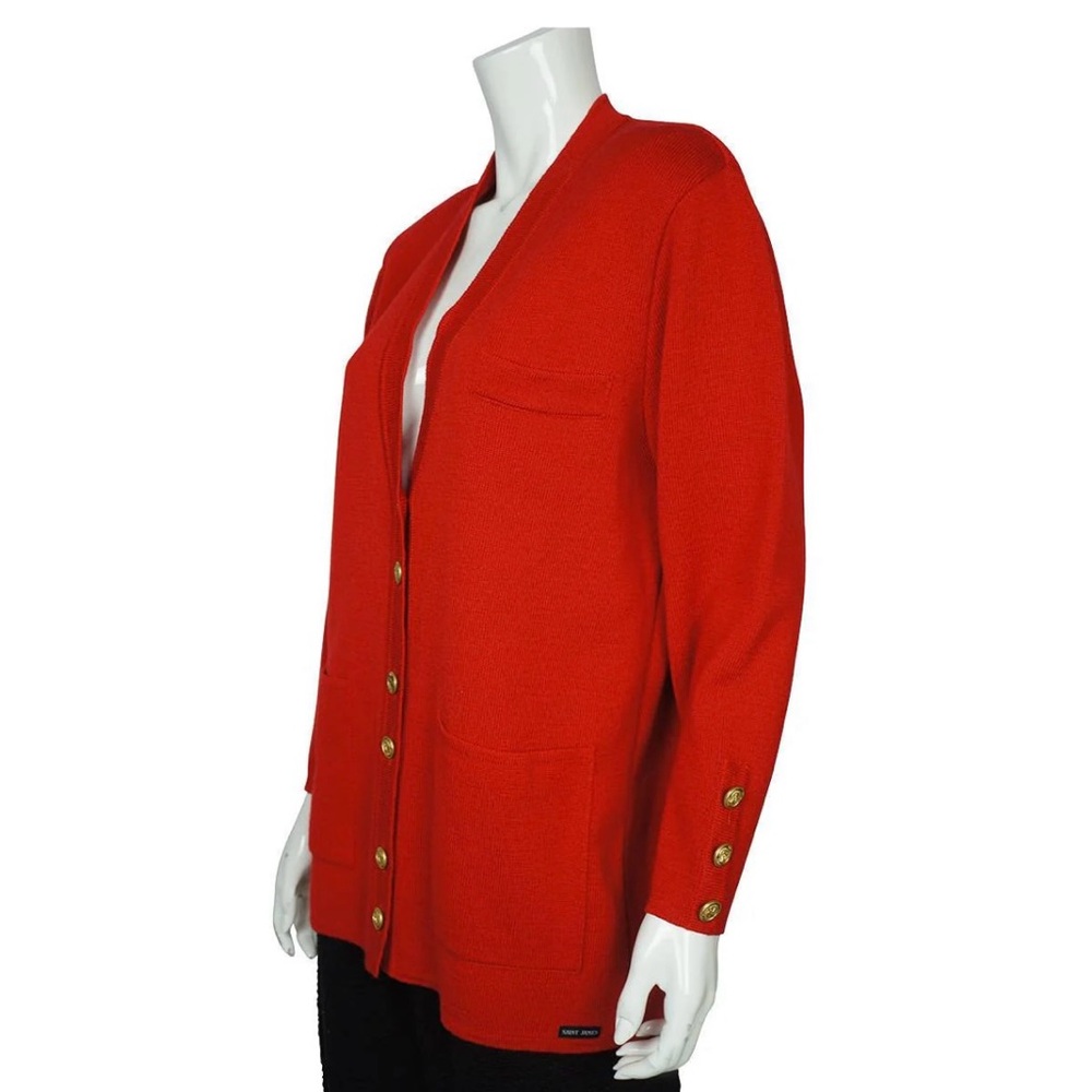 Saint James Red Button Front Cardigan